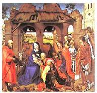 Santa Columba erretaulako erdiko ohola, Rogier van der Weyden margolari flandriarraren azken lanetako bat (1462 ing. ;Alte Pinakothek, Munich).<br><br>